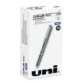 Uni-Ball Stick Roller Ball Pen, Fine 0.7mm, Blue Ink, Blue/Gray Barrel, PK12 60134